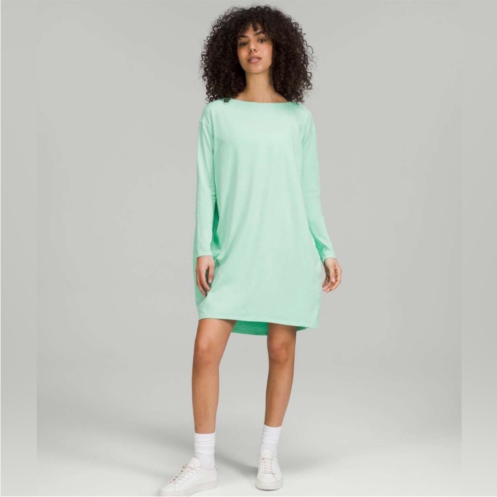 LULULEMON ATHLETICA Back In Action Wild Mint Long Sleeve Dress